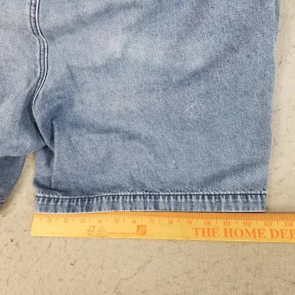 Savane Cargo Shorts Mens 38 Blue Denim Retro Elastic Waist Utility Pockets